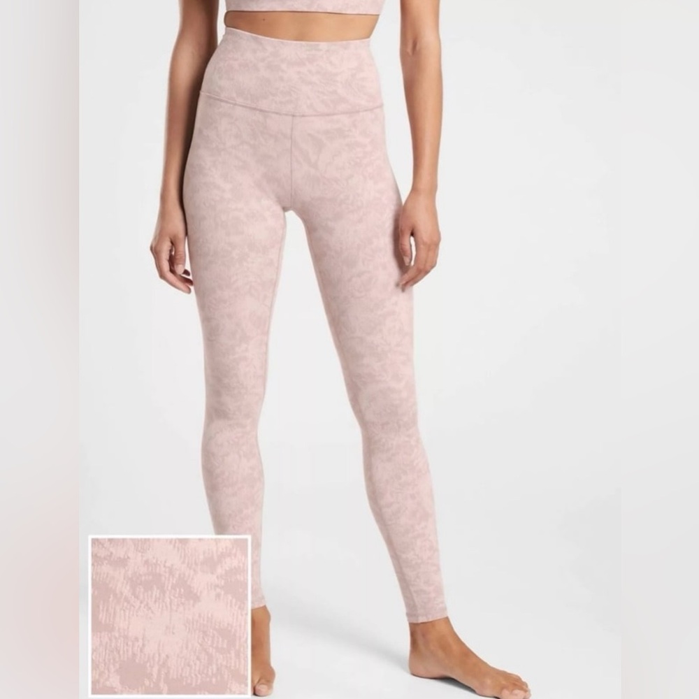Athleta Elation Textured Tight Size XL Tall Floral Pink NWT